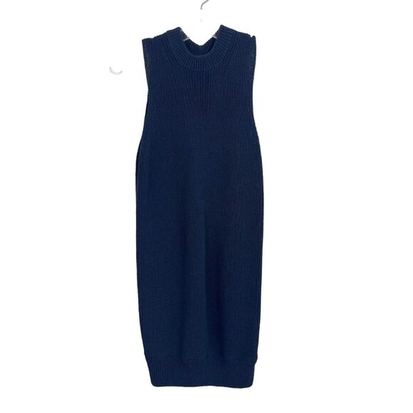 Brochu Walker Navy Blue Knit Sleeveless Tunic Top Luxury Minimalist - Size Small - Picture 1 of 8